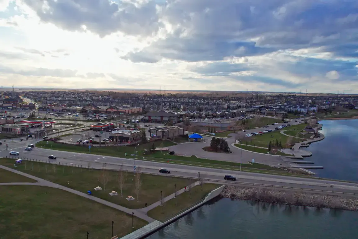 A residential street in Chestermere